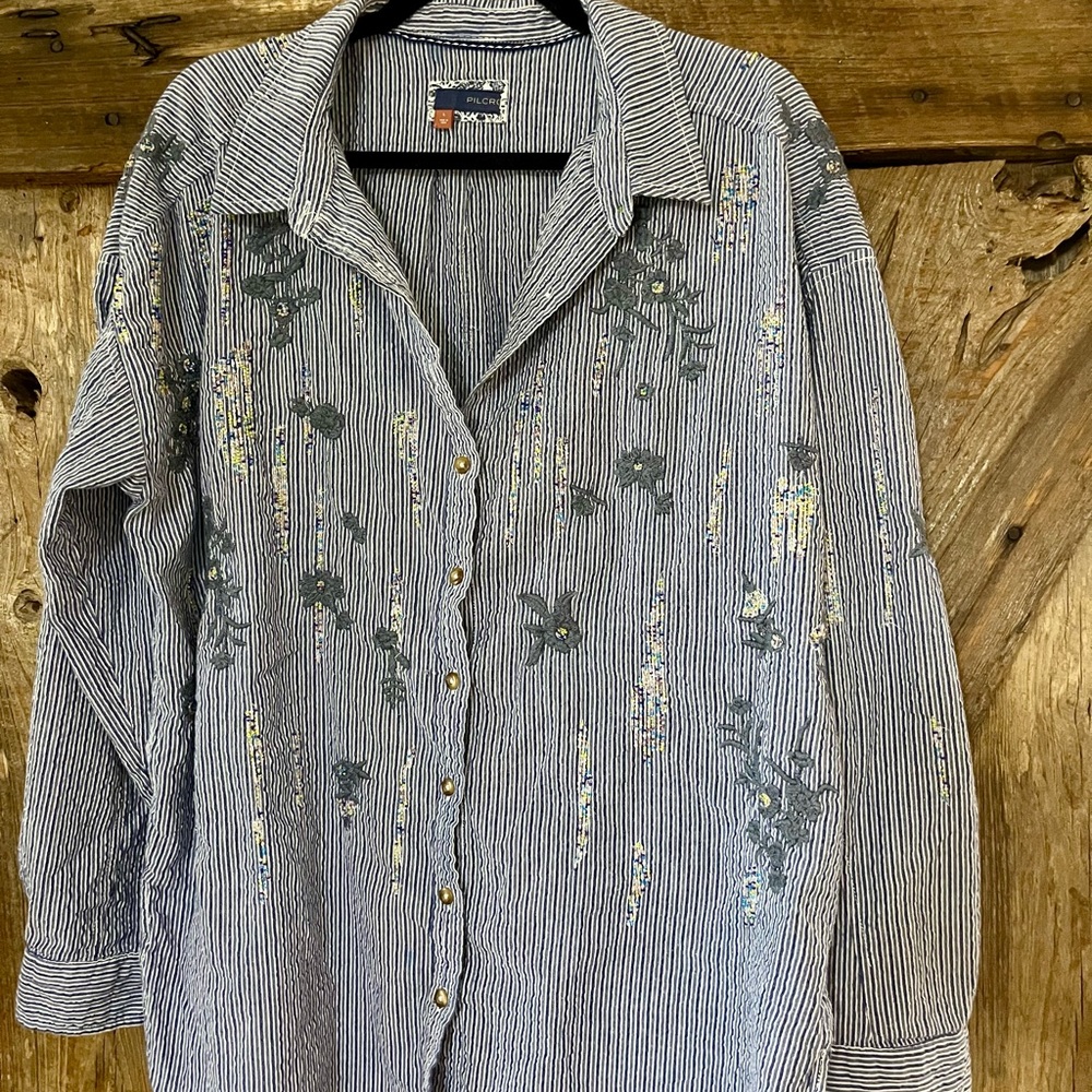 Anthropologie Pilcro Embroidered size Large